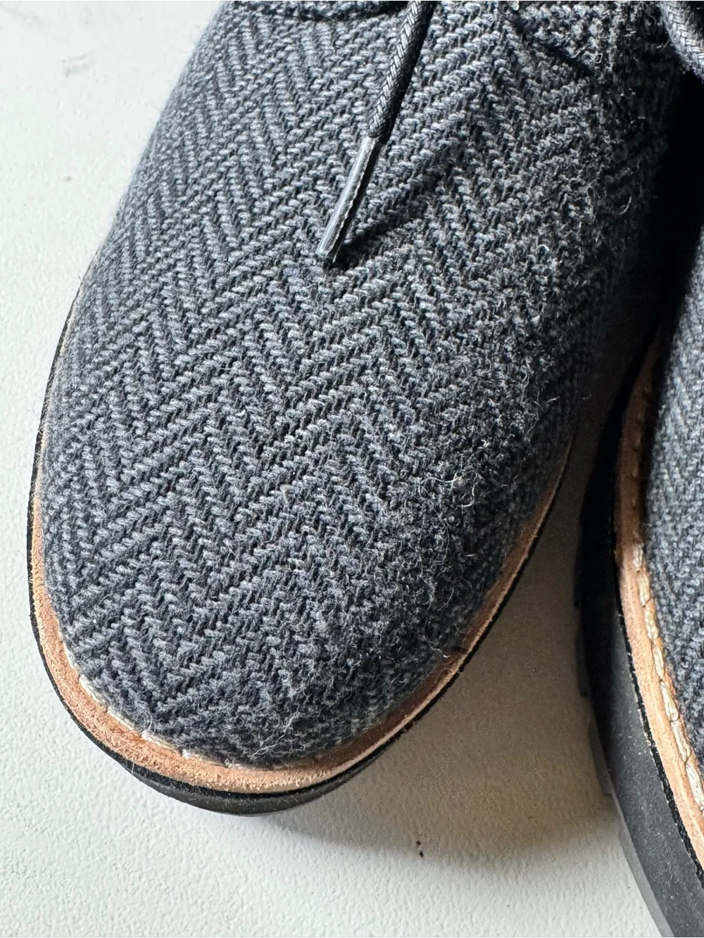 Eileen Fisher Black Herringbone Lace-Up Platform Oxfords